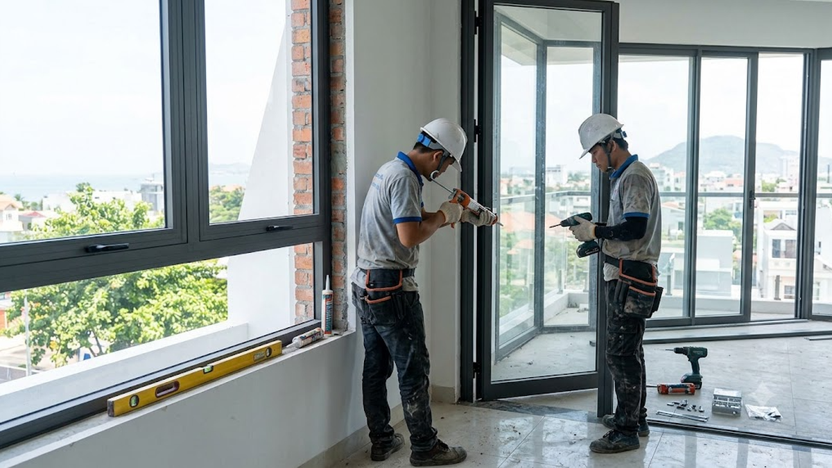 Những lưu ý quan trọng khi lắp đặt cửa nhôm kính